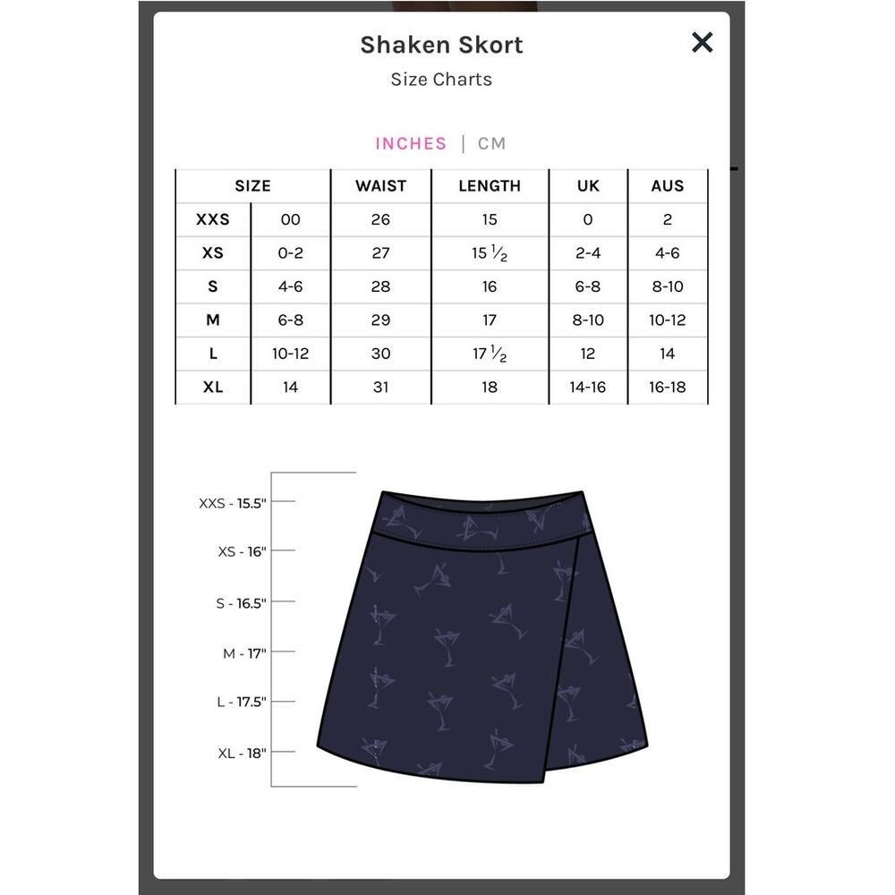 Golftini Sz L Asymetrical Skort Blue Print Stretch Pickleball Tennis Golf Pocket - Picture 12 of 12